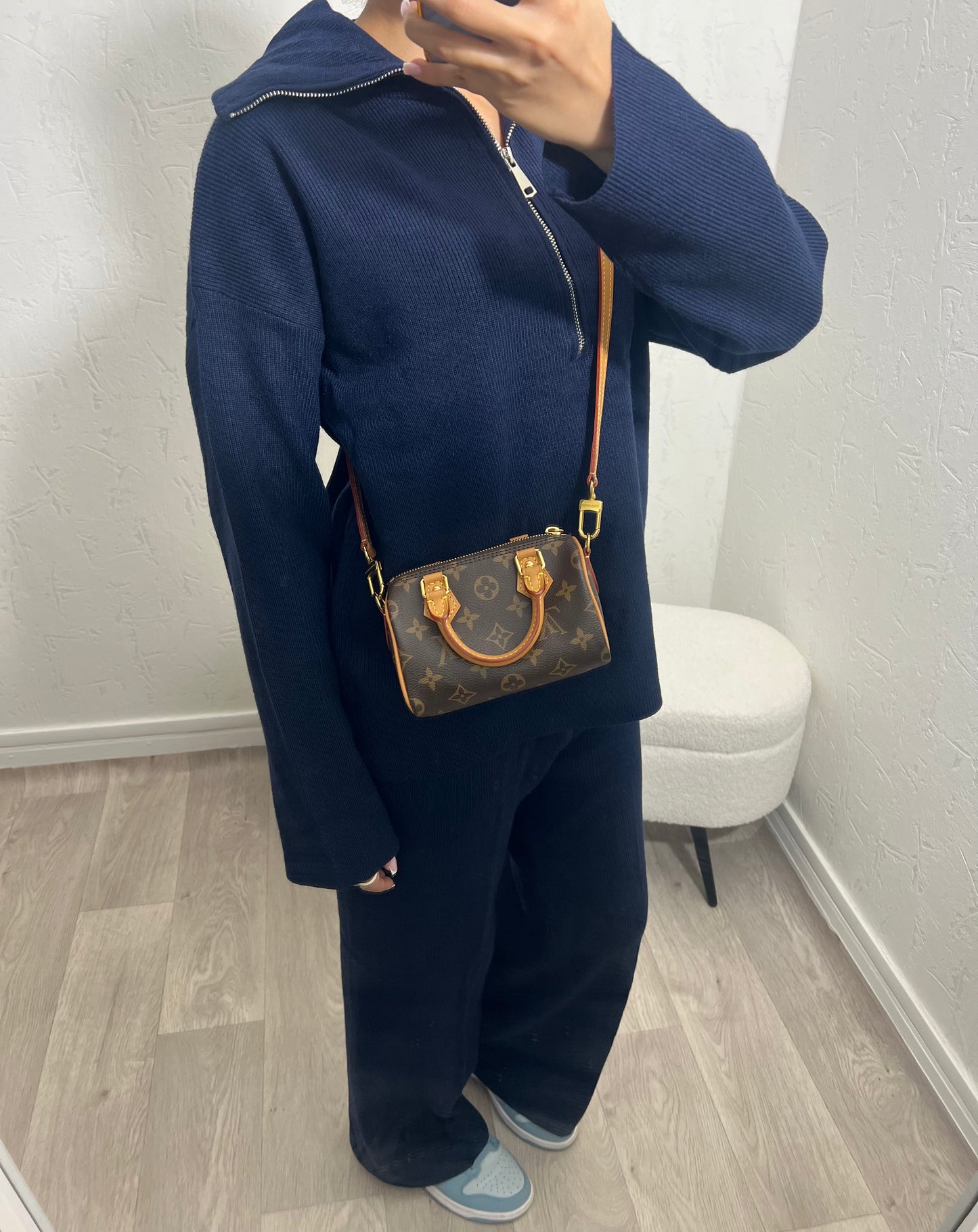 Ensemble Maille Zippé – Bleu Nuit