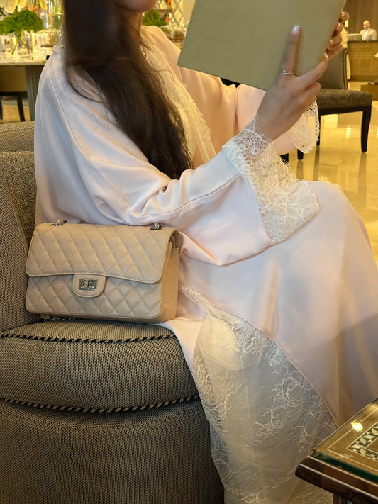 Blush Lace Abaya