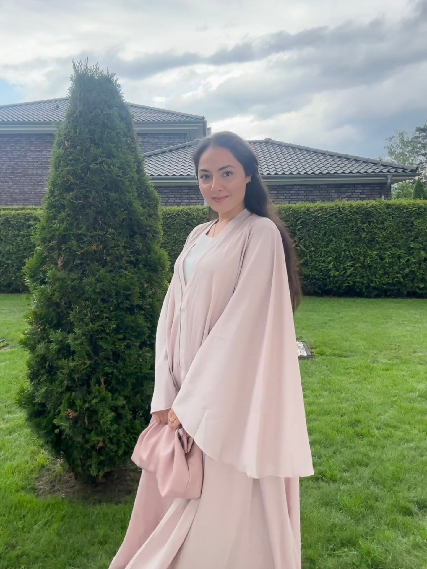 Abaya rose dubai manche large