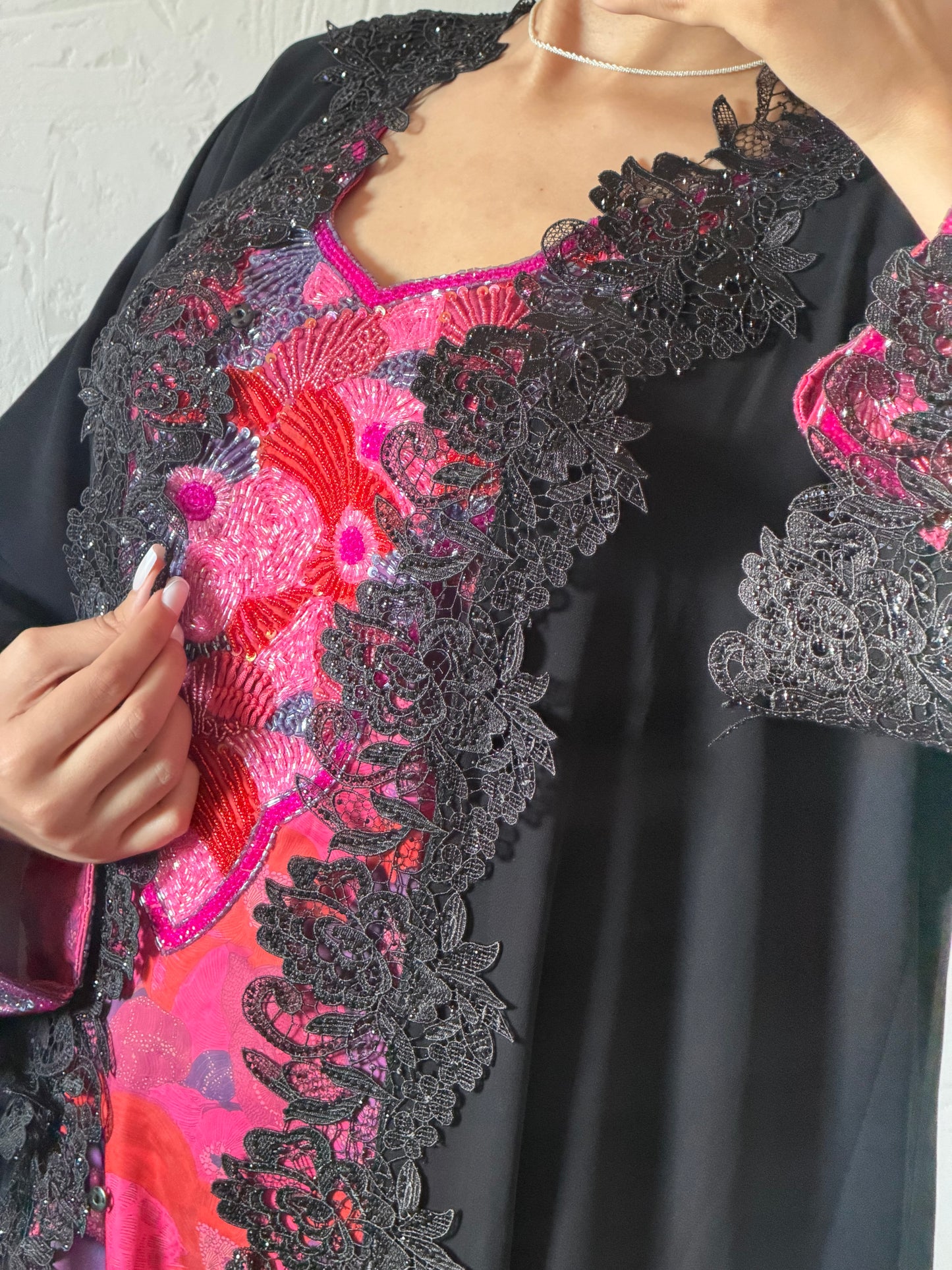Black Lace Abaya