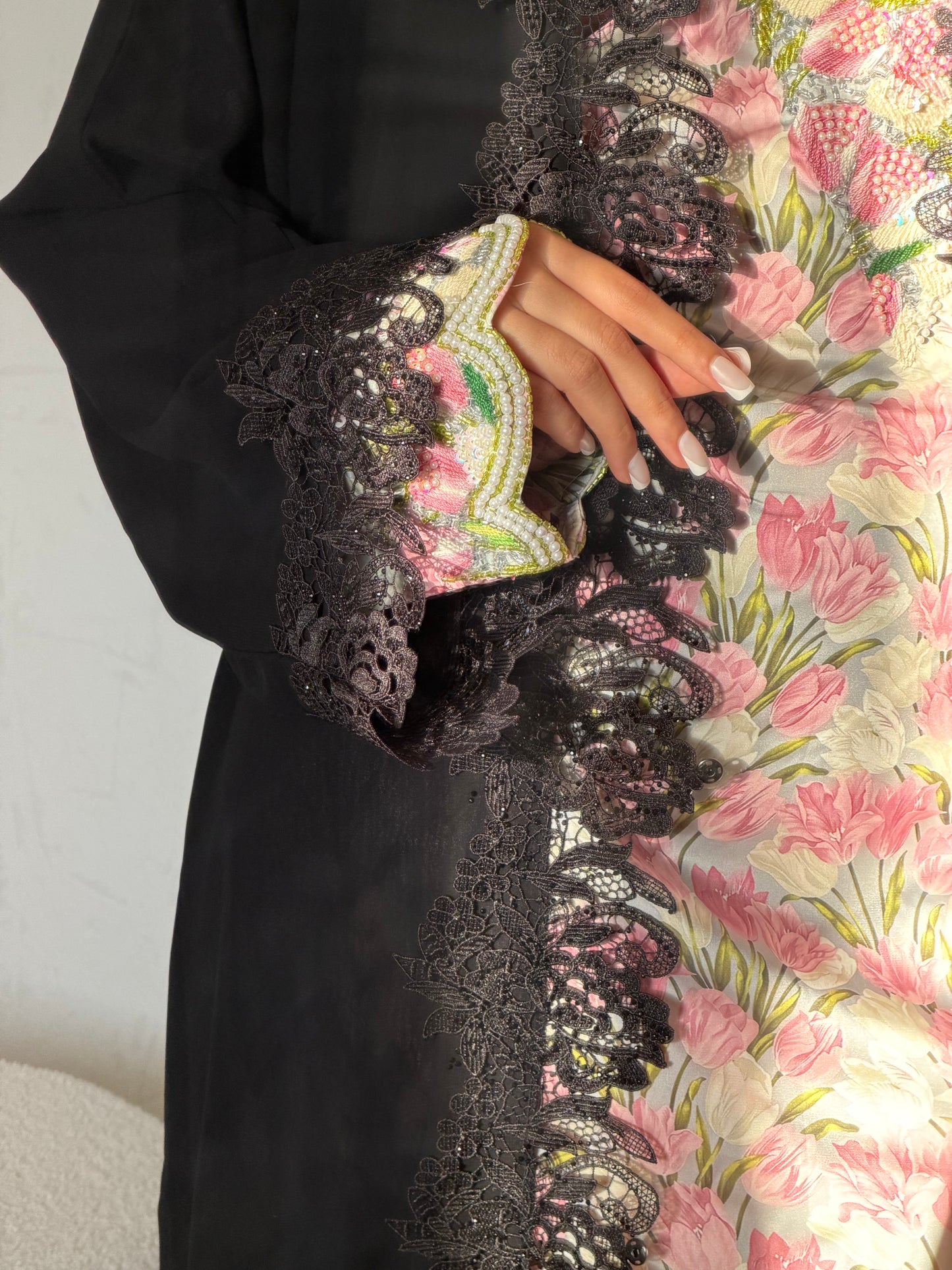 Black Lace Abaya