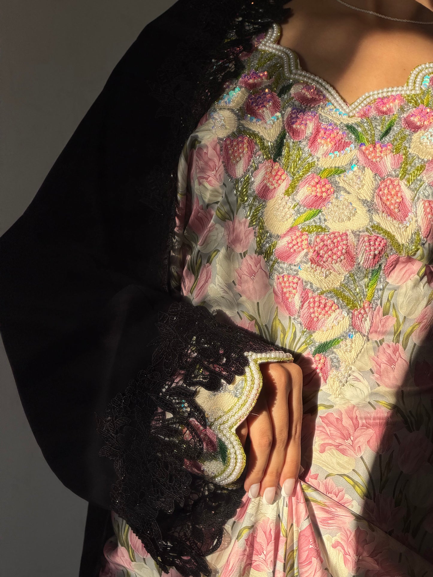Black Lace Abaya