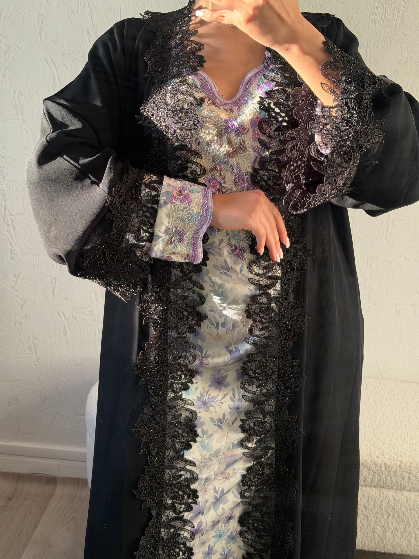 Black Lace Abaya
