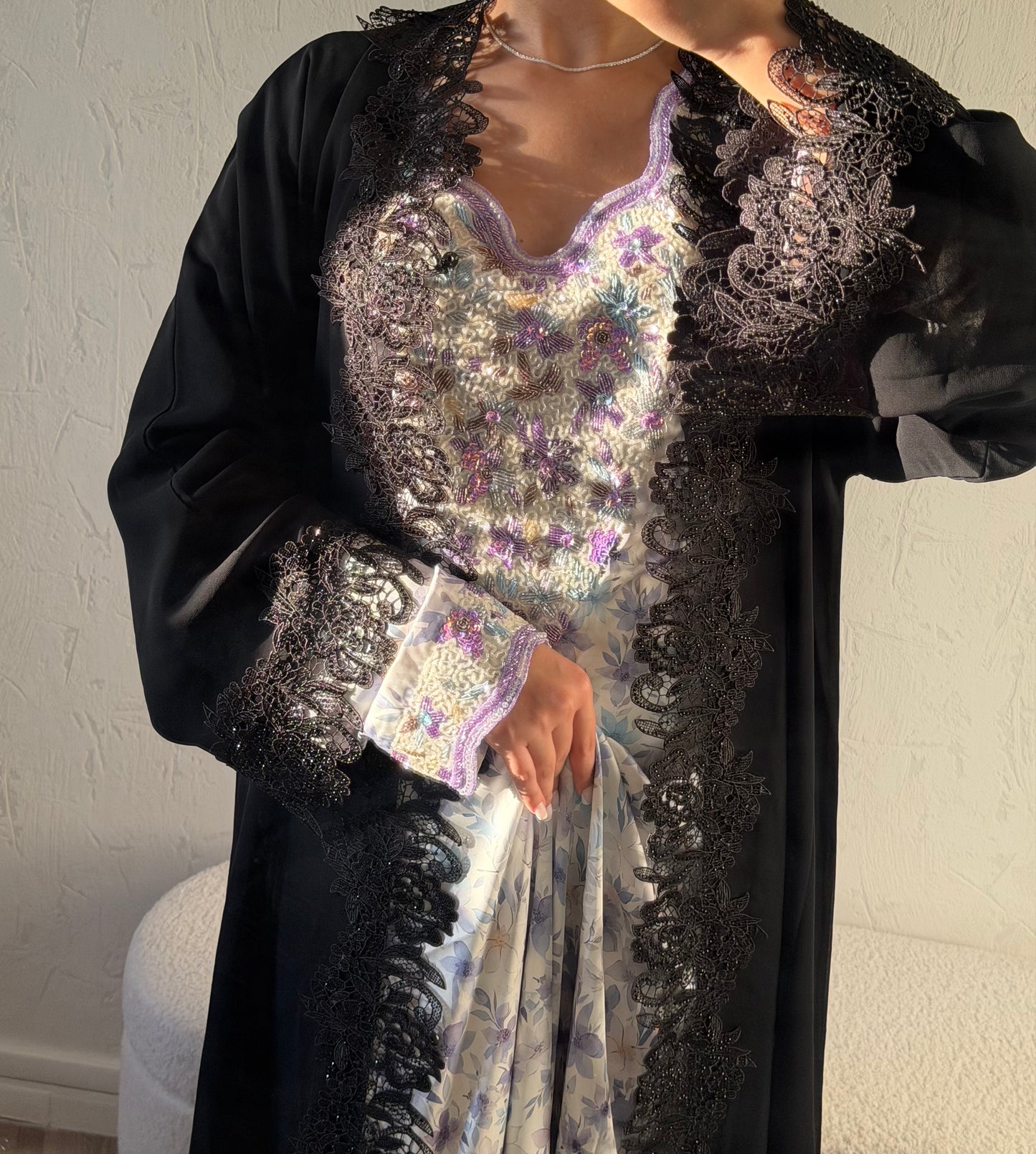 Black Lace Abaya